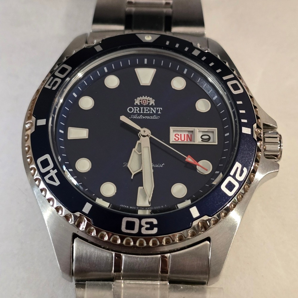 Orient AAO2 Automatic Blue Dive 41.5 mm Japanese Watch Sapphire Day Date Box